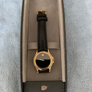 Movado Ladies Museum Classic Watch With Black Leather Band